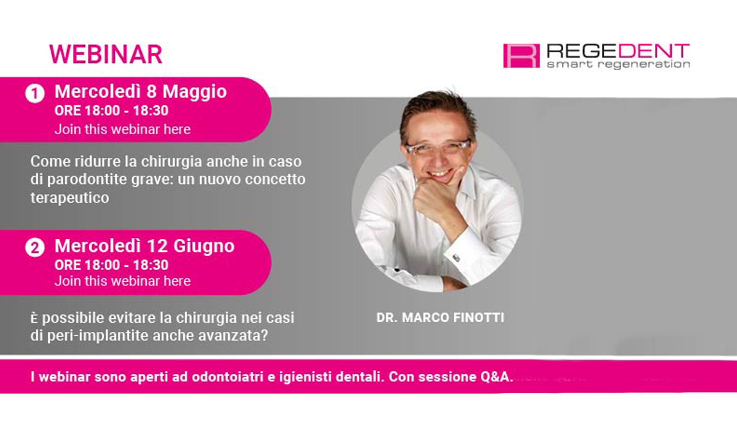 Regedent webinar maggio giugno 2024